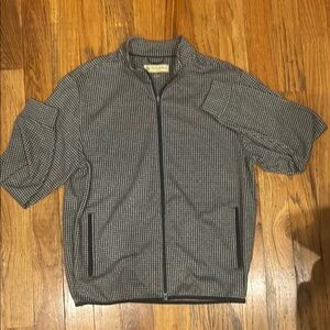 Donald Ross Golf Zip-up Pullover Men's Houndstooth Black and White Sweater